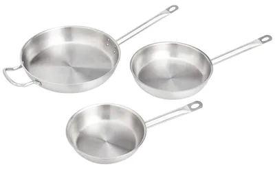 Immagine prodotto di A. Set di padelle antiaderenti, in acciaio inossidabile con rivestimento in alluminio, adatte all'uso in forno e lavabili in lavastoviglie