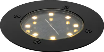Produktbild von QAZQA - Modern Moderner Bodenstrahler schwarz inkl. LED IP65 Solar - Terry I Außenbeleuchtung - Aluminium Rund - I (nicht austauschbare) LED