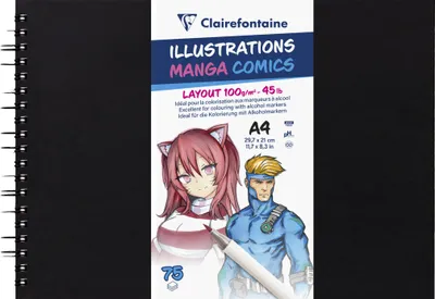 Produktbild von Clairefontaine 5x spiralgebundes Skizzenbuch 75 Blatt A4 weiß 975946C