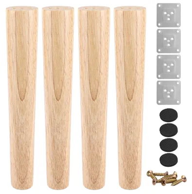Obrázek produktu pro 4 kusy kuželových nohou na nábytek, dubové dřevo, 30 cm, masivní dřevo, nosnost 300 kg