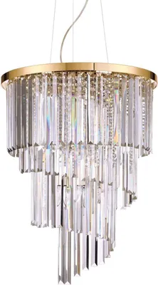 Produktbild von Carlton Zeitgenössische Hängeleuchte Metall-Kristall Gold 12 Lichter E14