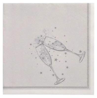 Produktbild von 160 Servietten "ROYAL Collection" 1/4-Falz 40 cm x 40 cm silber "Festivity"