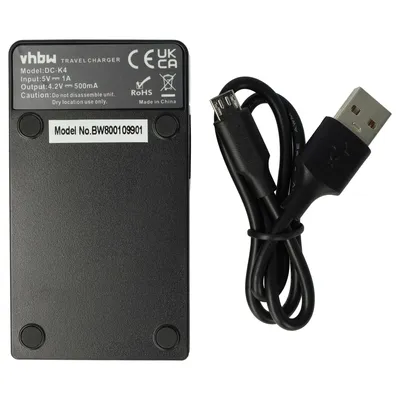 Produktbild von vhbw USB-C Ladegerät kompatibel mit Canon Digital Ixus 30, 255 HS, 40, 50, 230HS, 55, 220HS Kamera Camcorder - Ladeschale + USB-C Kabel Ladeanzeige