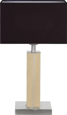 Produktbild von Dana Q Quadra Tischlampe Asteiche natur Baumwolle schwarz / silber
