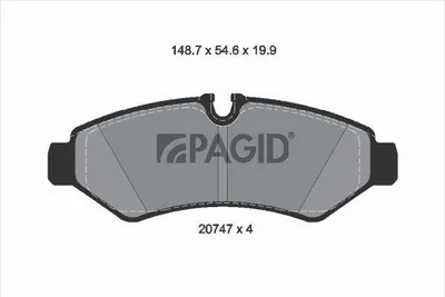 Produktbild von PAGID Bremsbeläge Satz Hinten Bremsklötze passend für MERCEDES-BENZ Sprinter 3,5-T Kastenwagen (907, 910) T4184N