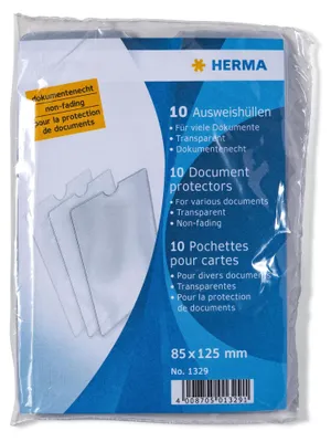 Obrázok produktu pre HERMA 1329 Držiaky na identifikačné karty 85x125 mm univerzálne transparentné