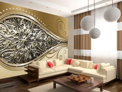 Produktbild von Vlies Fototapete 400x280 cm Tapeten Wandtapete XXL Abstrakt Gold Ornament f-A-0149-a-a