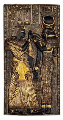 Tempelstele-Wandtafel Isis, Kunstharz, 25,5 cm, handbemalt