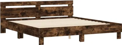Immagine prodotto di Giroletto con testiera in rovere affumicato 180x200 cm materiale a base di legno