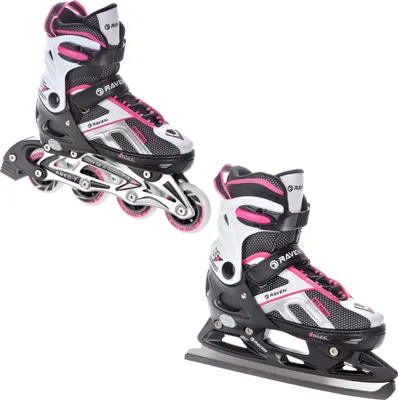 Produktbild von 2in1 Inlineskates Schlittschuhe Raven Pulse Black/Pink 40-43 verstellbar
