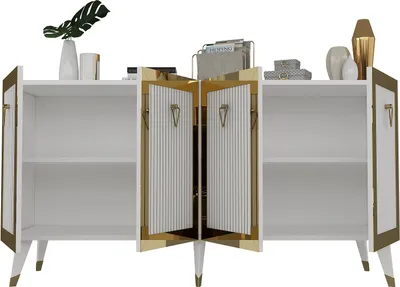 Immagine prodotto di Skye Decor, Bare - Bianco, Oro, Armadi da soggiorno, Bianco, 150 x 80 x 40 cm