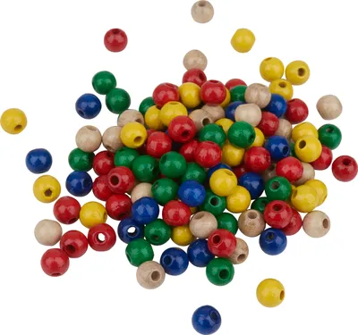 Produktbild von Holzperlen, Ø 6mm, ca. 125 Stück Bunt