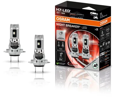 Imagen del producto de Lámpara LED de repuesto OSRAM NIGHT BREAKER LED SPEED, compatible con la normativa StVZO, modelo H7 (caja plegable con 2 unidades)