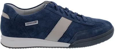 Produktbild von Mephisto Elyo Sneaker, Velours- / Glattleder kombi., blau / beige, Wechselfußbett 42
