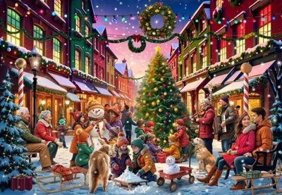 Produktbild von Bluebird Puzzle Weihnachts-Puzzle Christmas Street - 1000 Teile