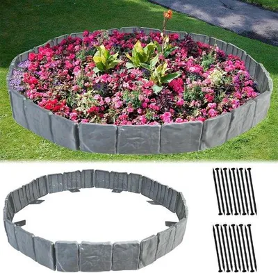 Produktbild von Graue flexible Rasenkante 40 Stück 10m