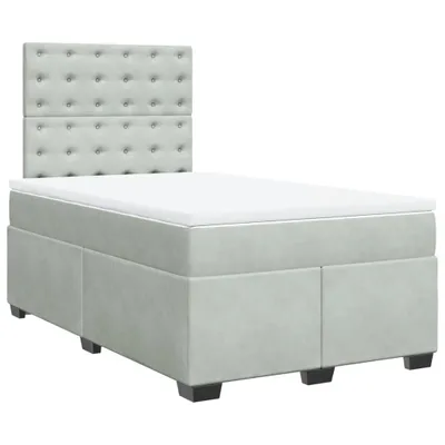 Obrázek produktu pro vidaXL Postel Boxspring s matrací Light Grey 120x200 cm Velvet