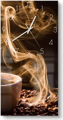 Produktbild von DEQORI Glasuhr 30x60 cm Zahlen 'Rauchige Kaffeeaura' Wanduhr Glas Uhr Design leise Küchenuhr