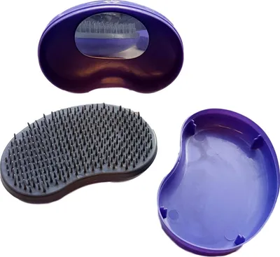 Image de Brosse à démêler | Detangler | Brosse à démêler avec miroir et boîte de rangement | Brosse à cheveux magique Gentle | Brosse à démêler les cheveux sans les tirer | Brosse à cheveux de voyage avec couvercle | Couleur Tangel [violet]