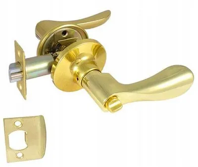 Produktbild von AMIG Türgriff mit Schloss für Bad/WC, Messing, Links
