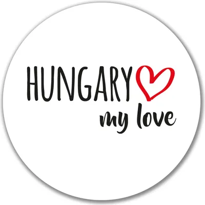 Produktbild von Huuraa Aufkleber Hungary my love 10cm rund Sticker Geschenkidee