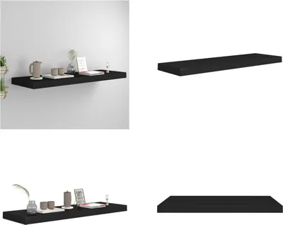 Obrázok produktu pre vidaXL Plávajúca polica čierna 80x23,5x3,8 cm MDF - Nástenná polica - Nástenné police - Plávajúca nástenná polica - Plávajúca nástenná polica