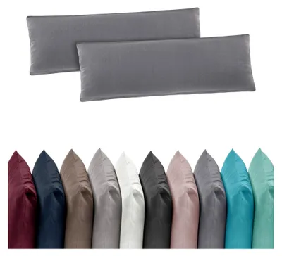 Produktbild von 2er Set Jersey Kissenbezüge 40x80 cm 100% Baumwolle Silber