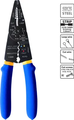 Immagine prodotto di Pinze multifunzione per crimpare e spelare 205 mm
