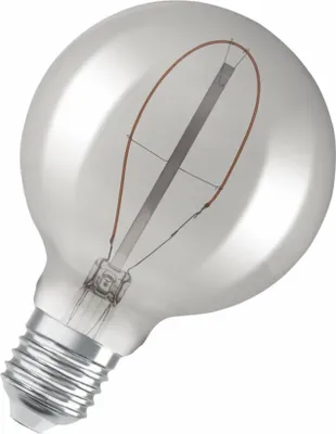 Immagine prodotto di OSRAM Vintage 1906 LED con tonalità fumo, 3,4W, 100lm, forma a globo con diametro di 95mm e base E27, colore della luce bianco caldo, filamento non dimmerabile, fino a 15.000 ore di vita utile