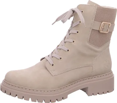 Produktbild von Rieker Damen Stiefelette Webstoff Schnalle Plateau 72631, Größe:42 EU, Farbe:Beige