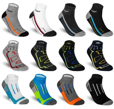 Produktbild von TEXEMP Sneaker Socken Herren & Damen 6 - 18 Paar Mehrfarbig Baumwolle Kurz | B9-11 - 43-46 - 12er Pack