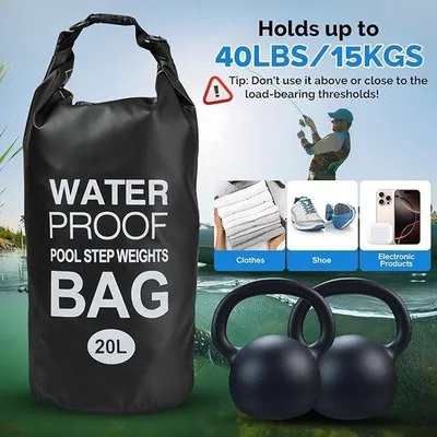 Produktbild von Famanu Dry Bag 100% wasserdicht - verstellbarer Schulterriemen - 20L - Schwarz