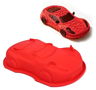 Silikon-Autocakeform, 30,5 x 18 x 6,5 cm, rot, antihaftbeschichtet