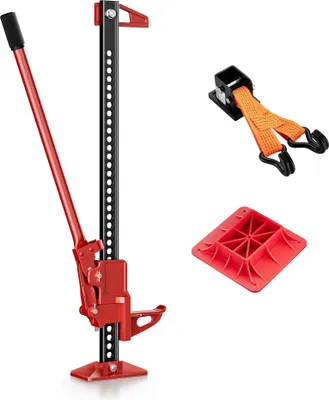 Immagine prodotto di Wiltec Farm Jack - Set compatto per ATV/rimorchi, martinetto fino a 3000 kg con adattatore per spessori e sollevamento ruote