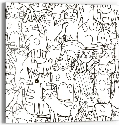 Produktbild von DEQORI Glasbild Echtglas 30x30 cm 'Comic-Katzen' Wandbild Bild modern Deko