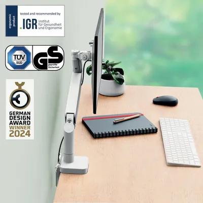 Obrázek produktu pro LEITZ 64890085 LEITZ Monitor-Halterung Ergo 64890085 lichtgrau für 1 Monitor, Tischklemme