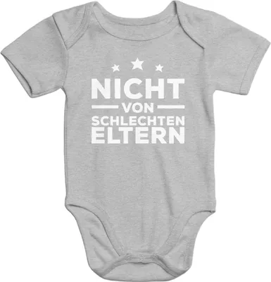 Produktbild von kurzarm Baby Body Aufdruck nicht von schlechten Eltern Babybody Baumwolle Moonworks®  3-6 Monate