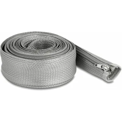 Produktbild von DeLOCK Geflechtschlauch mit Reißverschluss hitzebeständig 3 m x 50 mm grau, Grau, Polyester, -50 - 150 °C, 1 Stück(e), China, 5 cm