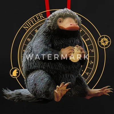 Produktbild von Spreadshirt Phantastische Tierwesen Niffler mit Gold Uni Kontrast Hoodie, L, Schwarz/Rot