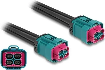 Produktbild von Delock Kabel HDMTD Z quad Buchse zu HDMTD Z quad Buchse 1 m IP67 Schutzart