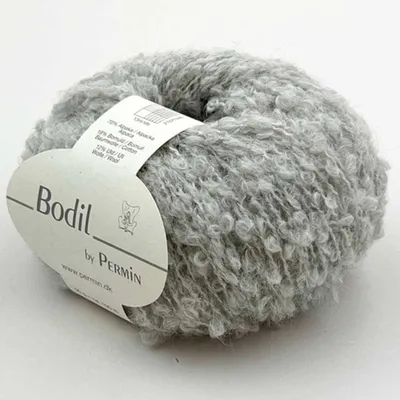 Obrázek produktu pro Bodil by Permin – Přírodní bouclé příze z alpaky Bodil, popelavě šedá