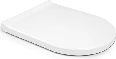 Produktbild von Aqua Bagno | Toilettendeckel und WC Sitz mit Absenkautomatik, Klodeckel in D-Form, antibakteriell, abnehmbar, WC Brille aus Polypropylen, Softclose, Weiß | Pearl