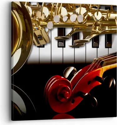 Produktbild von Bild auf Leinwand - Leinwandbild - Klaviertasten Musik Instrumente - 40x40cm - Wand Bild - Wanddeko - Leinwanddruck - Bilder - Kunstdruck - Wanddekoration - Leinwand bilder - Wandkunst - AC40x40-2679