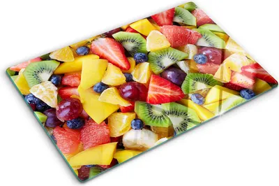 Obrázek produktu pro Kryt varné desky – Kryt na indukční desku – Ochranná skleněná deska – 80x52 cm– Skleněné ochranné desky na sporák –Tvrzené sklo –Nakrájené ovoce