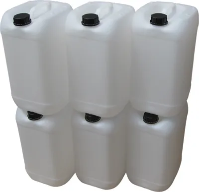 Produktbild von kanister-vertrieb® 6 Stück 25 Liter 25 L Kanister Camping Outdoor Wasserkanister lebensmittelecht Farbe natur inkl. Etikett (6x25 knn)