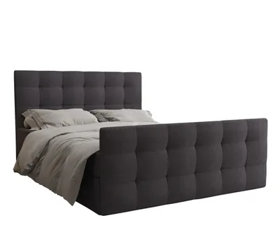 Produktbild von AX LIVING Boxspringbett 140x200 mit Bettkasten Orchido Grau – Luxus&Funktionalität