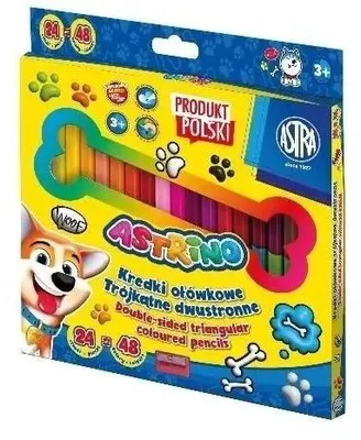 Zdjęcie produktu dla Kredki dwustronne 48kol z temperówką ASTRA - ASTRA papiernicze