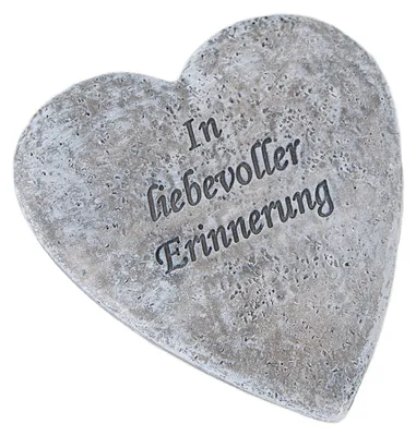 Produktbild von Logbuch-Verlag kleines Grabherz mit Inschrift In liebevoller Erinnerung Grabschmuck Andenken wetterfest 11,5 x 12,5 x 1 cm