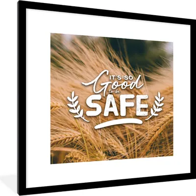 Produktbild von MuchoWow® MuchoWow® Gerahmtes Poster Sprichwörter - 'Es ist so gut, sicher zu sein' - Zitate 40x40 cm - Poster mit zchwarzem Bilderrahmen - Poster - Plakat im Rahmen