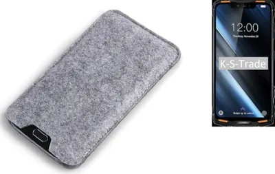 Produktbild von K-S-Trade Filz Handyhülle kompatibel mit Doogee S90 Schutzhülle Filztasche Filz Tasche Case Sleeve Handy Hülle Filzhülle grau